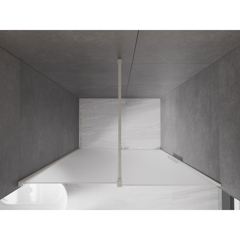 Mexen Velar stumdomos dušo durys 160 cm, matinės, šepečiuotas nikelis - 871-160-000-31-97