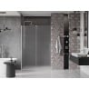 Mexen Velar stumdomosios dušo durys 140 cm, matinės, šlifuotas nikelis - 871-140-000-31-97