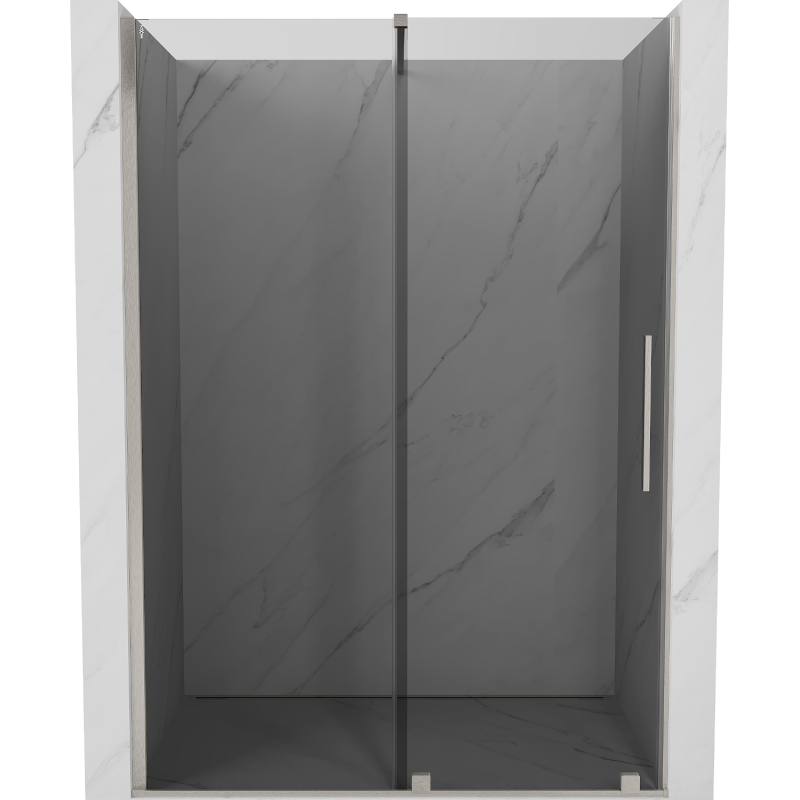 Mexen Velar stumdomos dušo durys 140 cm, grafitas, šlifuotas nikėlis - 871-140-000-41-97