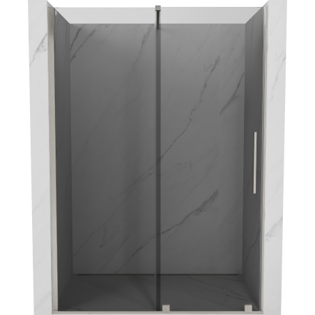 Mexen Velar stumdomos dušo durys 140 cm, grafitas, šlifuotas nikėlis - 871-140-000-41-97