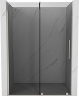 Mexen Velar slankios dušo durys 160 cm, grafitas, šlifuotas nikelis - 871-160-000-41-97