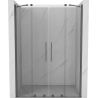 Mexen Velar Duo stumdamosios dušo durys 140 cm, skaidrios, gun metal - 871-140-000-02-95