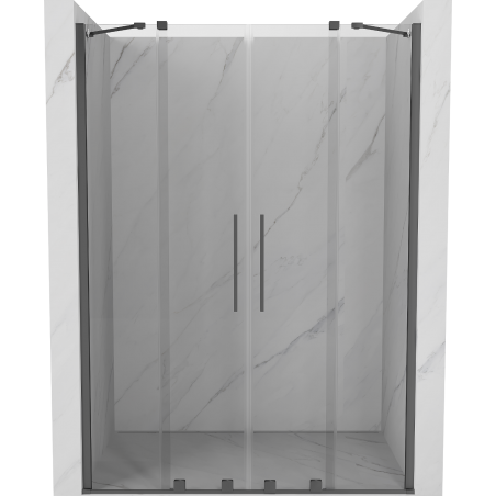 Mexen Velar Duo slankiojančios dušo durys 150 cm, skaidrios, ginklų metalas - 871-150-000-02-95