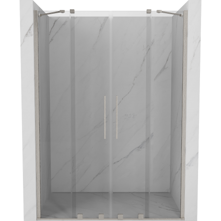 Mexen Velar Duo stumdomos dušo durys 140 cm, skaidrus, šlifuotas nikelis - 871-140-000-02-97