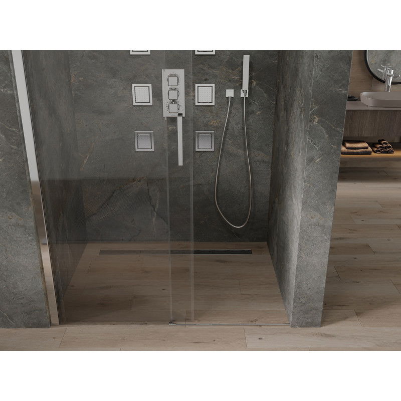 Mexen Omega stumdomosios dušo durys 120 cm, skaidrios, chromuotos - 825-120-000-01-00