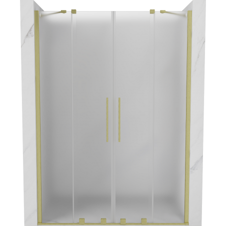 Mexen Velar Duo stumdomos dušo durys 150 cm, matinė, šlifuotas auksinis - 871-150-000-32-55