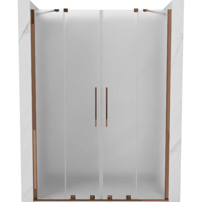 Mexen Velar Duo stumdomos dušo durys 140 cm, matinis, rožinis auksas - 871-140-000-32-60