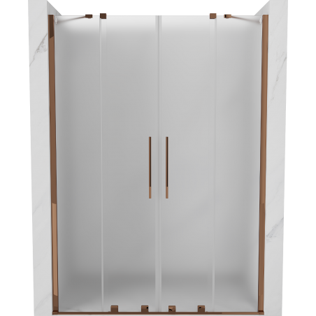 Mexen Velar Duo stumdomos dušo durys 140 cm, matinis, rožinis auksas - 871-140-000-32-60