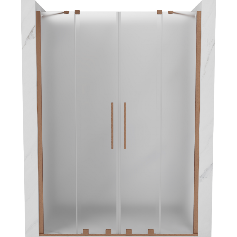 Mexen Velar Duo stumdomos dušo durys 160 cm, matinės, šlifuotas varis - 871-160-000-32-65