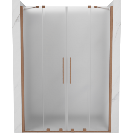 Mexen Velar Duo stumdomos dušo durys 160 cm, matinės, šlifuotas varis - 871-160-000-32-65