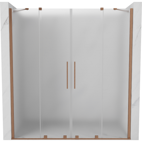 Mexen Velar Duo stumdomos dušo durys 180 cm, matinio stiklo, šlifuotas varis - 871-180-000-32-65