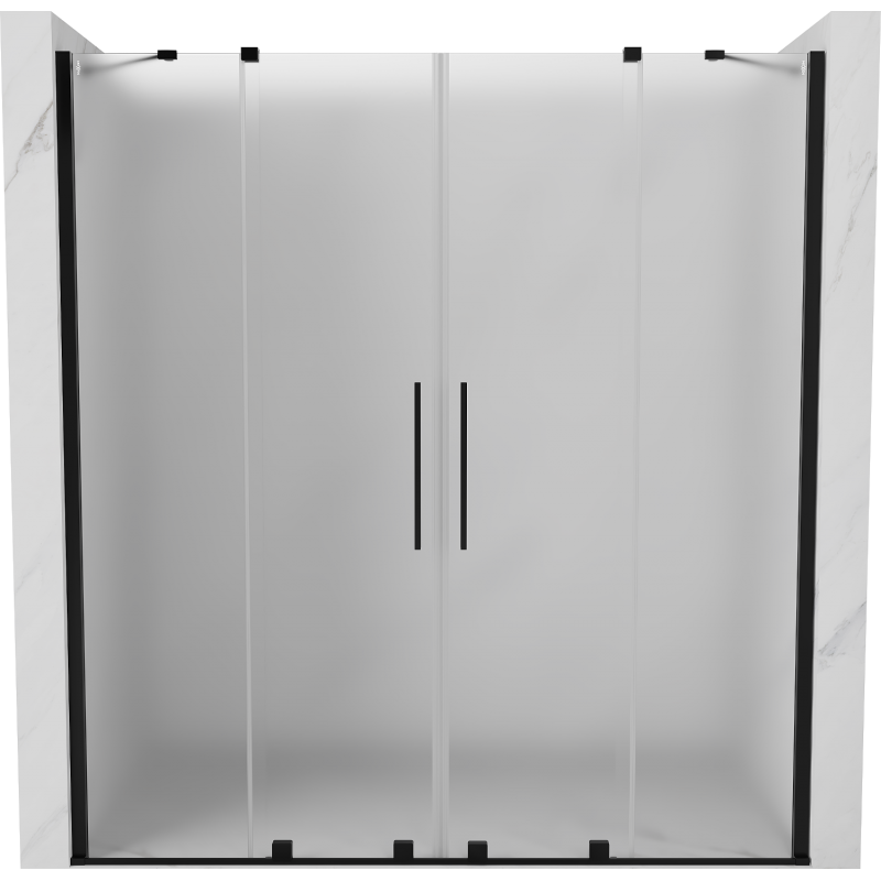 Mexen Velar Duo slankios dušo durys 200 cm, matinė, juoda - 871-200-000-32-70