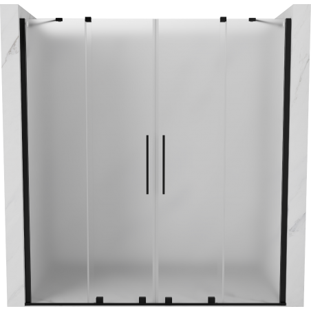 Mexen Velar Duo slankios dušo durys 200 cm, matinė, juoda - 871-200-000-32-70