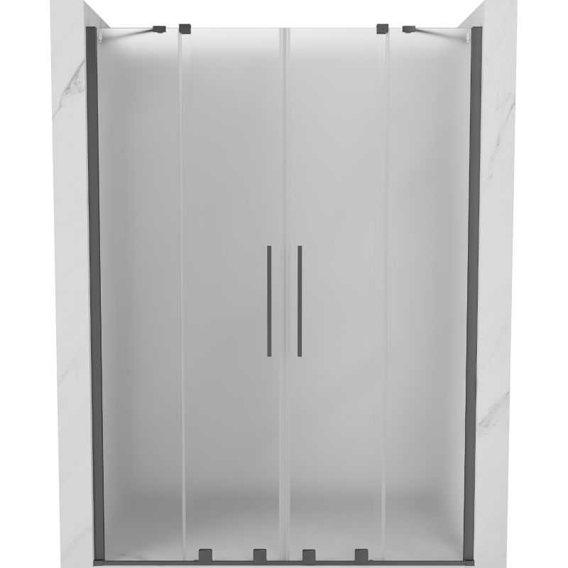 Mexen Velar Duo stumdomos dušo durys 150 cm, matinės, pistoletinė metalo spalva - 871-150-000-32-95