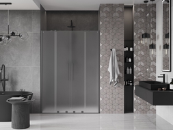 Mexen Velar Duo slankiojančios dušo durys 140 cm, matinės, tamsių metalų - 871-140-000-32-95