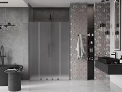 Mexen Velar Duo stumdomos dušo durys 160 cm, matinis, gun metal - 871-160-000-32-95