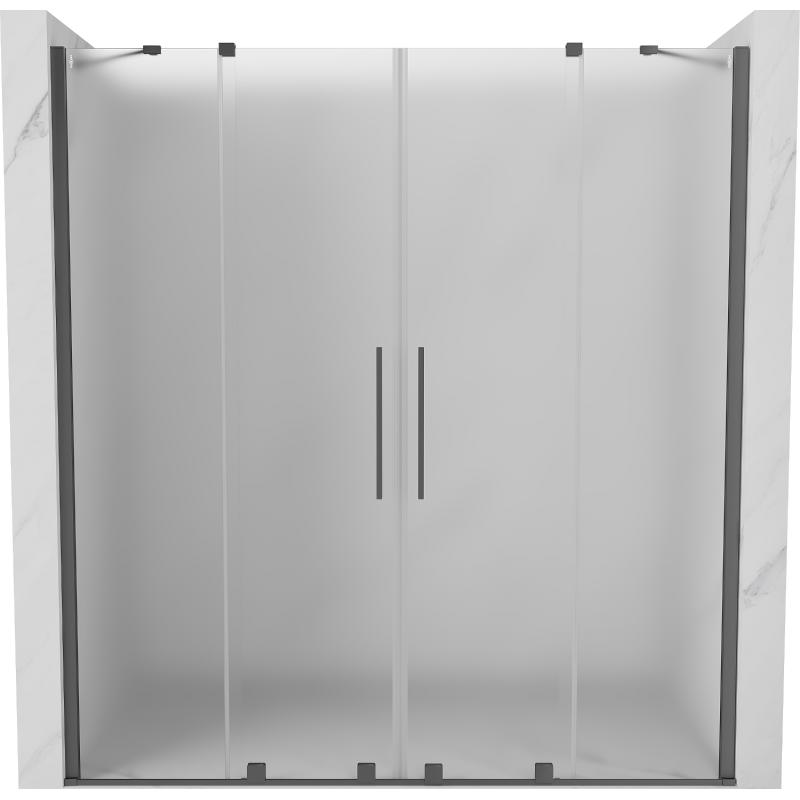 Mexen Velar Duo slankiosios dušo durys 180 cm, matinės, ginklų metalas - 871-180-000-32-95