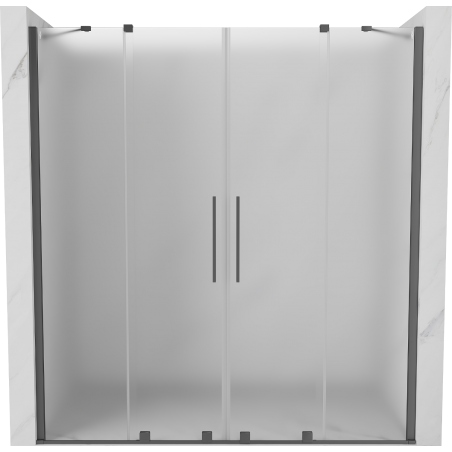 Mexen Velar Duo slankiosios dušo durys 180 cm, matinės, ginklų metalas - 871-180-000-32-95