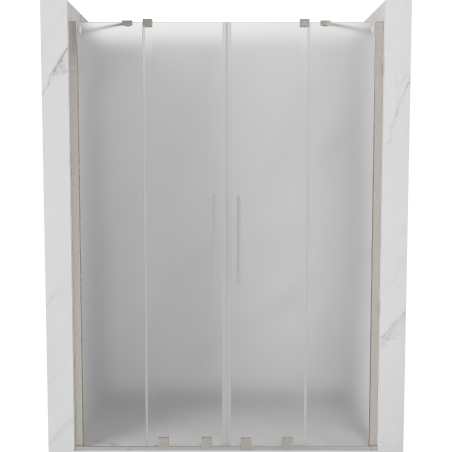 Mexen Velar Duo stumdomosios dušo durys 140 cm, matinės, šlifuotas nikelis - 871-140-000-32-97