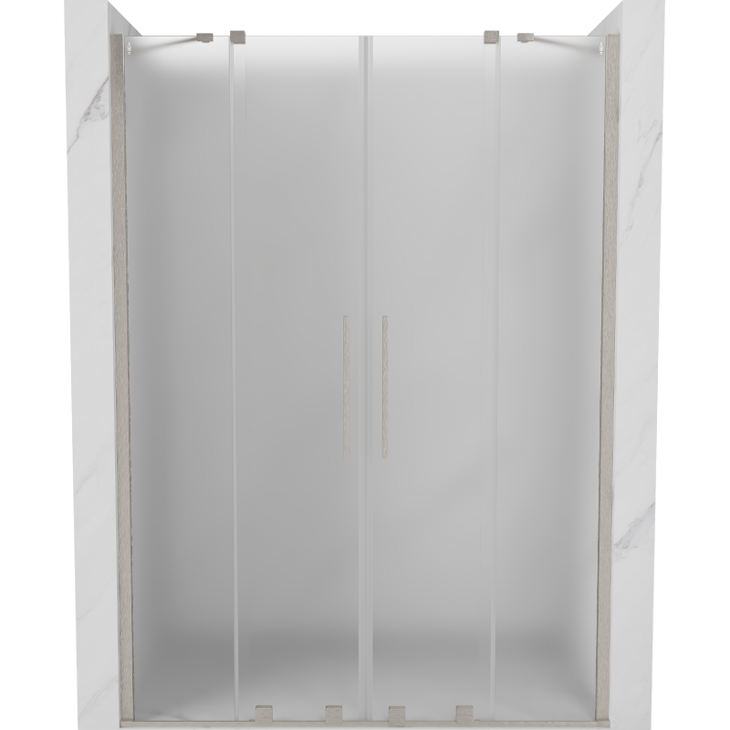 Mexen Velar Duo stumdomos dušo durys 150 cm, matinės, šlifuotas nikelis - 871-150-000-32-97