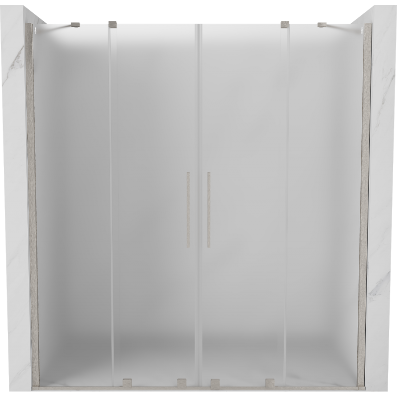 Mexen Velar Duo stumdomos dušo durys 180 cm, matinis, šlifuotas nikelis - 871-180-000-32-97