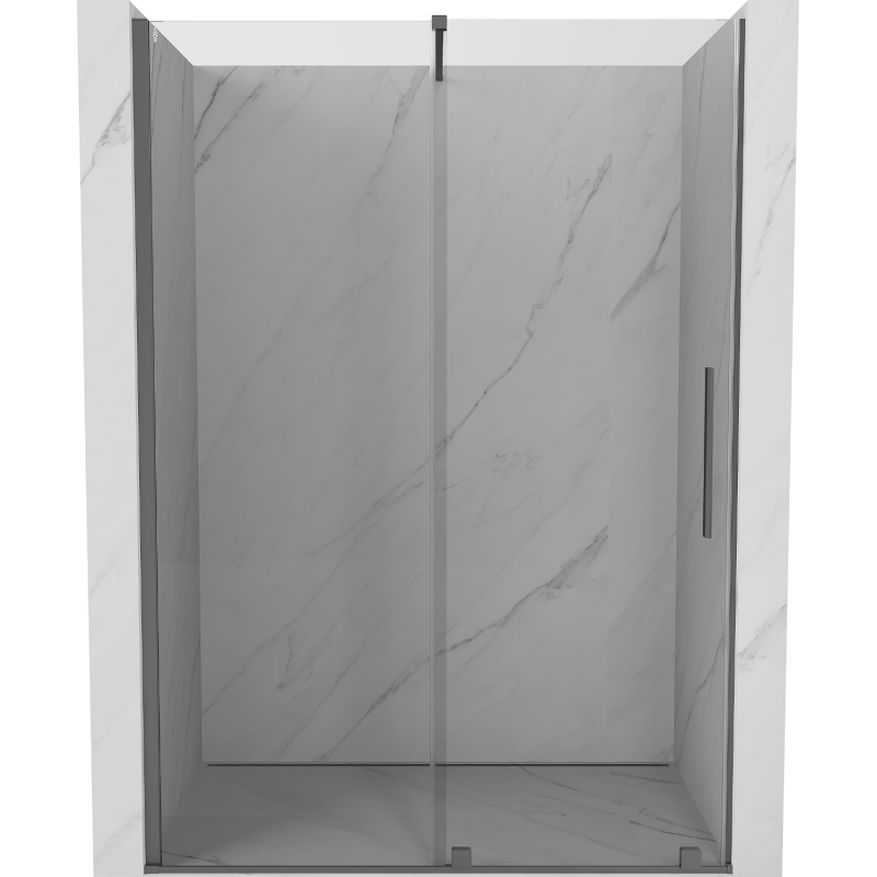 Mexen Velar stumdomos dušo durys 130 cm, skaidrios, gun metal - 871-130-000-01-95
