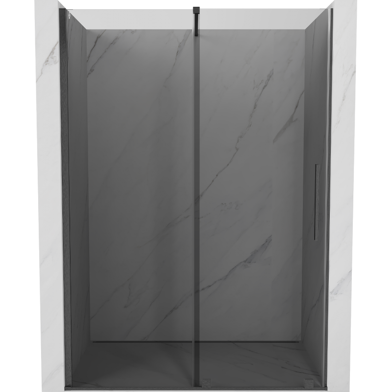 Mexen Velar stumdomos dušo durys 130 cm, grafitas, šlifuotas gun gray - 871-130-000-41-66