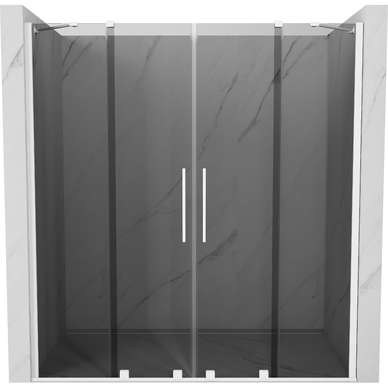 Mexen Velar Duo stumdomos dušo durys 180 cm, grafitas, balta - 871-180-000-42-20