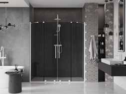 Mexen Velar Duo stumdomos dušo durys 180 cm, grafito, baltos - 871-180-000-42-20