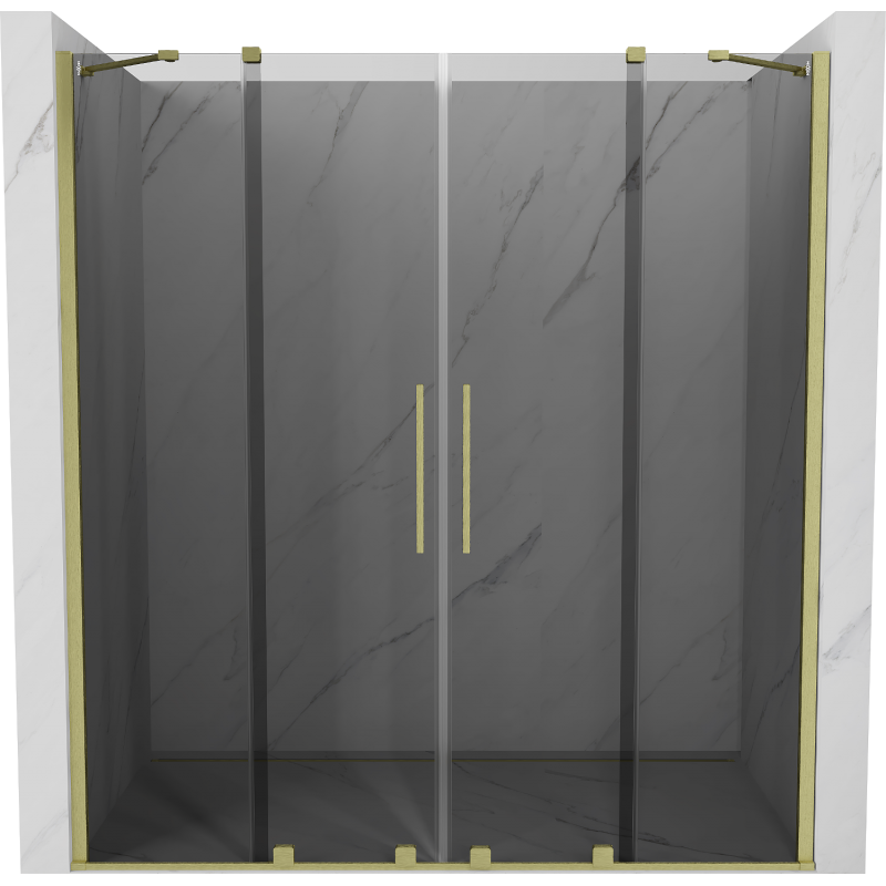 Mexen Velar Duo stumdomos dušo durys 170 cm, grafitas, auksinis šlifuotas - 871-170-000-42-55