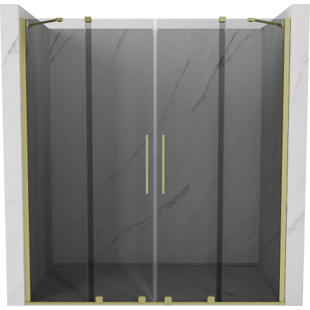 Mexen Velar Duo slankiojančios dušo durys 180 cm, grafitas, šlifuotas auksas - 871-180-000-42-55