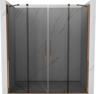 Mexen Velar Duo slankiojančios dušo durys 180 cm, grafitas, rausvas auksas - 871-180-000-42-60