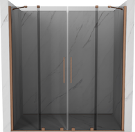 Mexen Velar Duo slankiojančios dušo durys 180 cm, grafitas, šlifuotas varis - 871-180-000-42-65