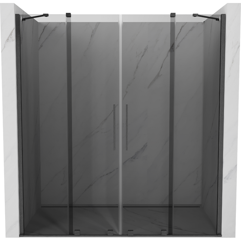 Mexen Velar Duo stumdomos dušo durys, 180 cm, grafitas, šlifuotas pistoletinis pilkas - 871-180-000-42-66