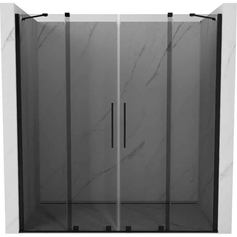 Mexen Velar Duo slankiosios dušo durys 180 cm, grafitas, juodos - 871-180-000-42-70