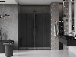 Mexen Velar Duo stumdomos dušo durys 180 cm, grafitas, juodos - 871-180-000-42-70