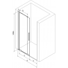 Mexen Velar L stumdomosios dušo durys 120 cm, skaidrios, chromas - 871-120-003-01-01