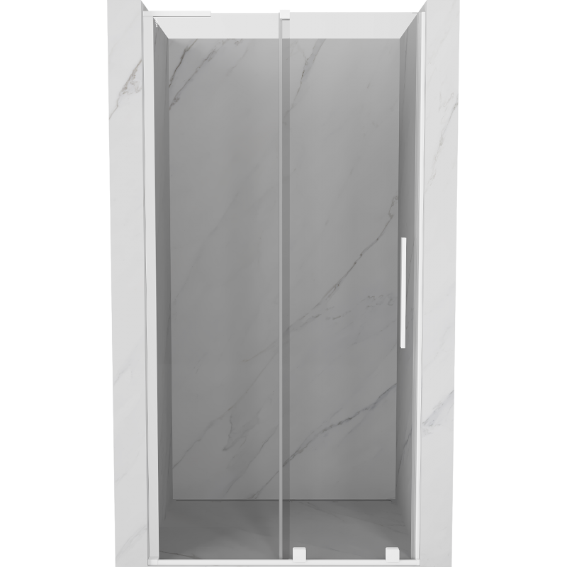 Mexen Velar L slankiojančios dušo durys 90 cm, skaidrios, baltos - 871-090-003-01-20