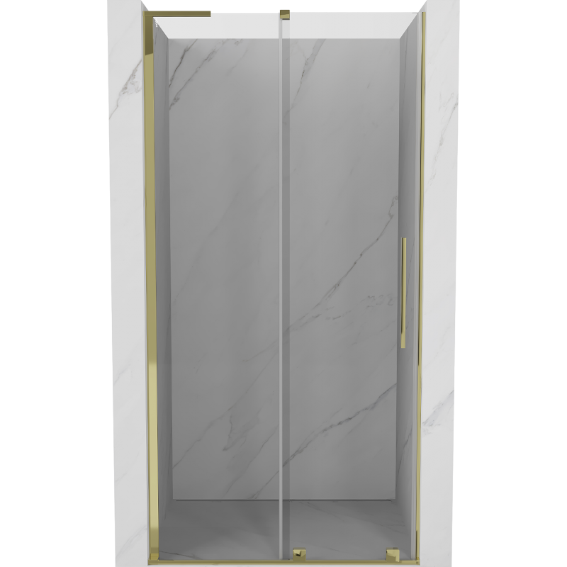 Mexen Velar L stumdomos durys dušui 110 cm, skaidrios, auksinės - 871-110-003-01-50