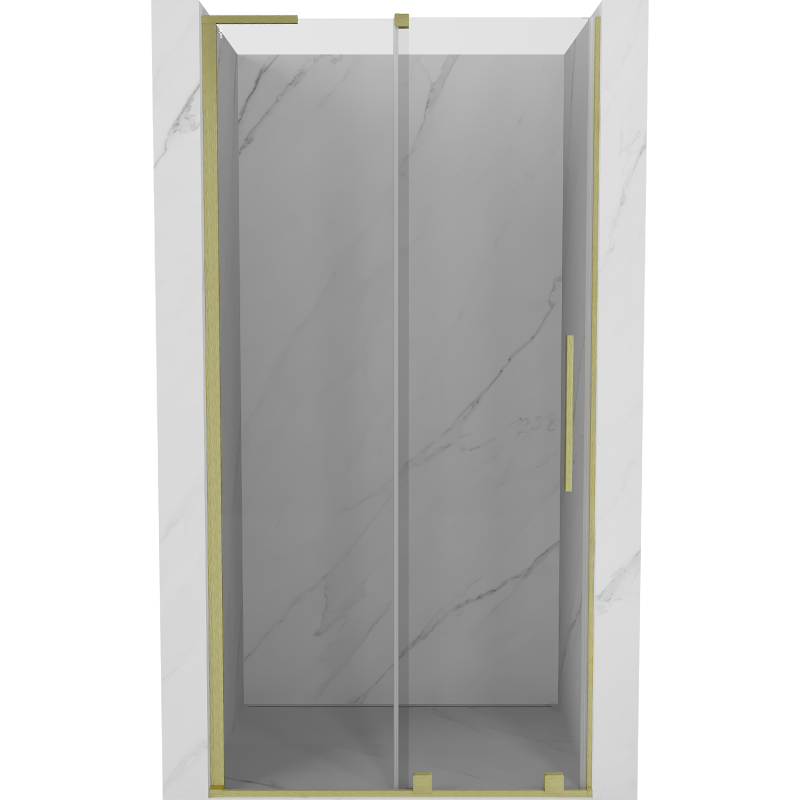 Mexen Velar L slankiosios dušo durys 110 cm, skaidrios, auksinės matinės - 871-110-003-01-55