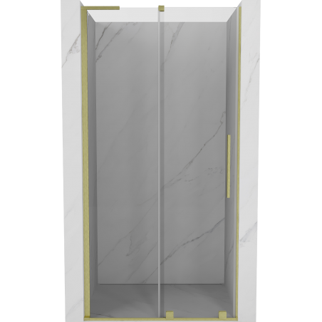 Mexen Velar L slankiosios dušo durys 110 cm, skaidrios, auksinės matinės - 871-110-003-01-55