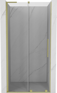 Mexen Velar L slankiosios dušo durys 110 cm, skaidrios, auksinės matinės - 871-110-003-01-55