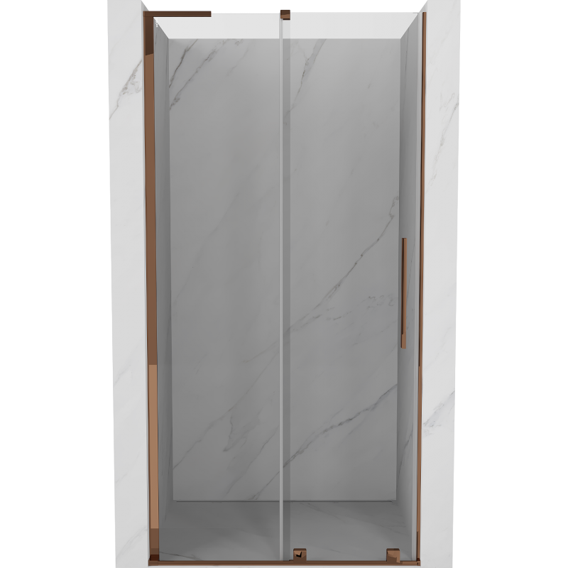 Mexen Velar L slankiojančios dušo durys 90 cm, permatomos, rožinis auksas - 871-090-003-01-60