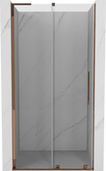 Mexen Velar L slankiojančios dušo durys 120 cm, skaidrios, rožinis auksas - 871-120-003-01-60