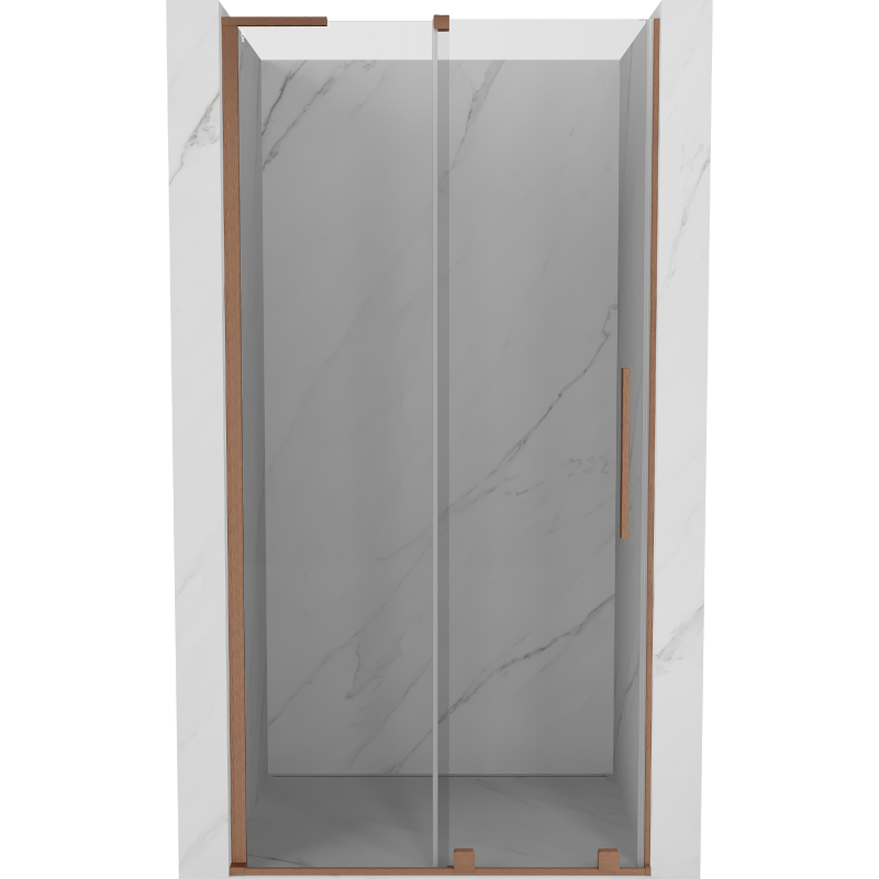 Mexen Velar L stumdomos dušo durys 110 cm, skaidrios, šepečiuota vario spalva - 871-110-003-01-65