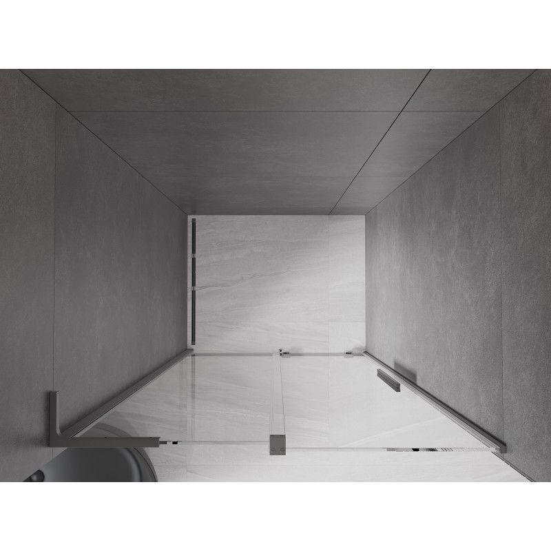 Mexen Velar L stumdomos dušo durys 120 cm, skaidrios, tamsiai pilka - 871-120-003-01-95