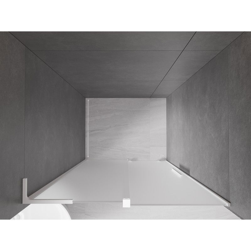 Mexen Velar L stumdomos dušo durys 110 cm, matinės, baltos - 871-110-003-31-20