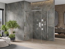 Mexen Omega stiklinė dušo kabina 120 x 80 cm, permatoma, chromuota - 825-120-080-01-00