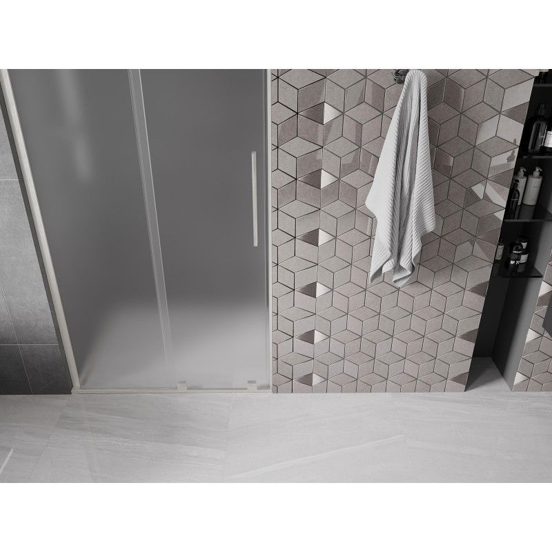 Mexen Velar L stumdomos dušo durys 100 cm, matinės, šlifuotas nikelis - 871-100-003-31-97