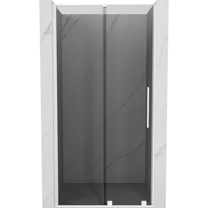 Mexen Velar L stumdomos dušo durys 120 cm, grafitas, baltos - 871-120-003-41-20